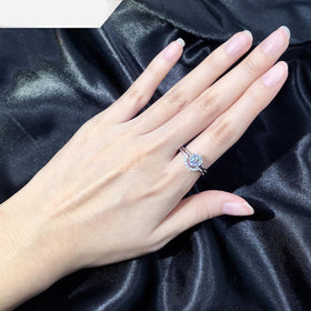 Two-in-One Moissanite 925 Sterling Silver Ring – Dual Band Luxury Ring