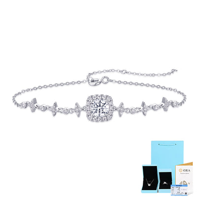 Moissanite 1 Carat 925 Sterling Silver Bracelet – Luxury Solitaire Tennis Bracelet