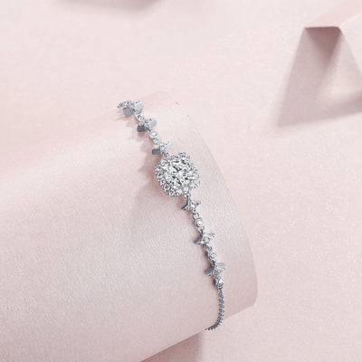 Moissanite 1 Carat 925 Sterling Silver Bracelet – Luxury Solitaire Tennis Bracelet