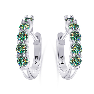 Moissanite 925 Sterling Silver Hoop Earrings – D Color Brilliant Cut VVS JewelryMoissanite 925 Sterling Silver Hoop Earrings – D Color Brilliant Cut VVS Jewelry