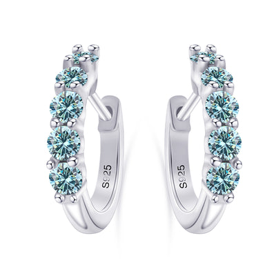 Moissanite 925 Sterling Silver Hoop Earrings – D Color Brilliant Cut VVS JewelryMoissanite 925 Sterling Silver Hoop Earrings – D Color Brilliant Cut VVS Jewelry
