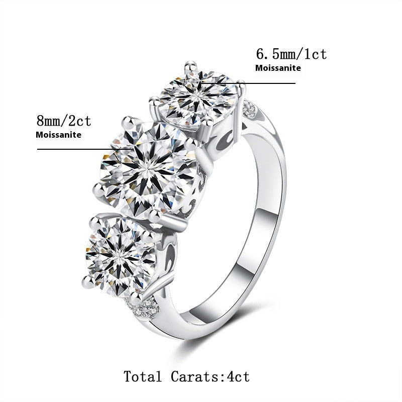 Moissanite 925 Sterling Silver Ring – D-Color VVS Solitaire Engagement Ring