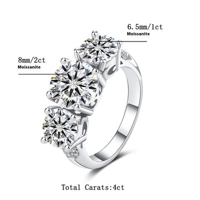 Moissanite 925 Sterling Silver Ring – D-Color VVS Solitaire Engagement Ring