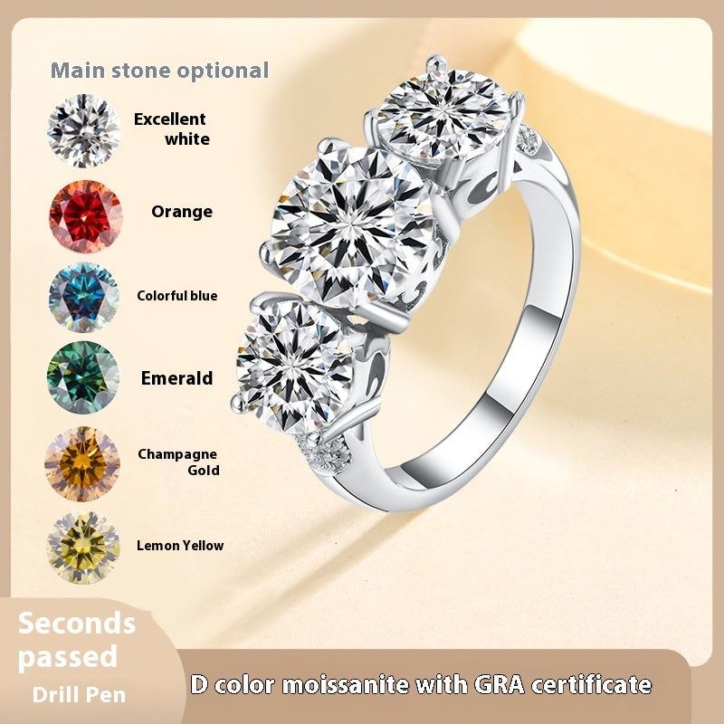 Moissanite 925 Sterling Silver Ring – D-Color VVS Solitaire Engagement Ring