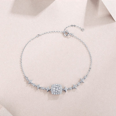 Moissanite 1 Carat 925 Sterling Silver Bracelet – Luxury Solitaire Tennis Bracelet
