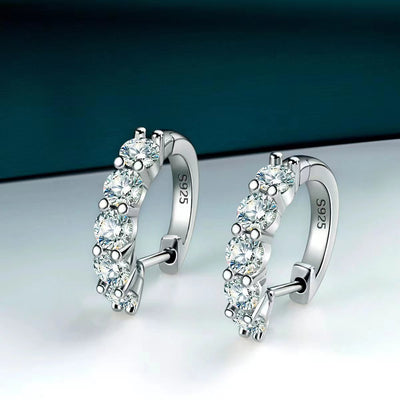 Moissanite 925 Sterling Silver Hoop Earrings – D Color Brilliant Cut VVS JewelryMoissanite 925 Sterling Silver Hoop Earrings – D Color Brilliant Cut VVS Jewelry