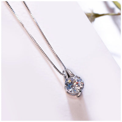 Sterling Silver 925 Herringbone Chain Necklace – Minimalist Women's Silver Necklace