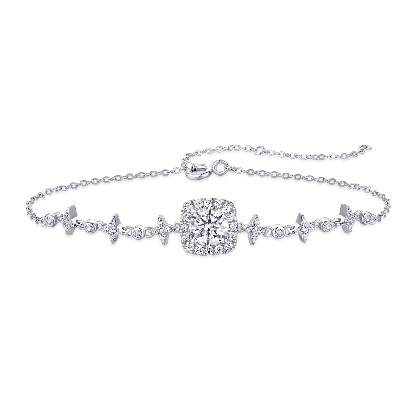Moissanite 1 Carat 925 Sterling Silver Bracelet – Luxury Solitaire Tennis Bracelet