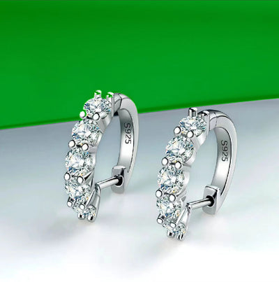 Moissanite 925 Sterling Silver Hoop Earrings – D Color Brilliant Cut VVS JewelryMoissanite 925 Sterling Silver Hoop Earrings – D Color Brilliant Cut VVS Jewelry
