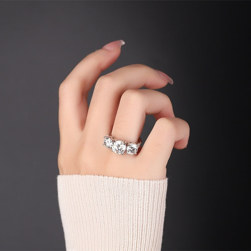 Moissanite 925 Sterling Silver Ring – D-Color VVS Solitaire Engagement Ring