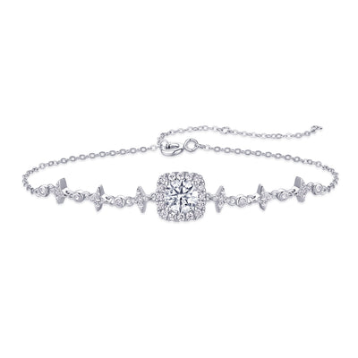Moissanite 1 Carat 925 Sterling Silver Bracelet – Luxury Solitaire Tennis Bracelet